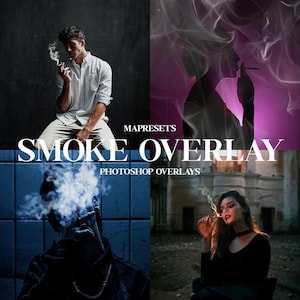 100 SMOKE OVERLAYS | Realistic Smoke Effects, Mist Overlays, Photoshop Smoke Textures, Photo Overlays