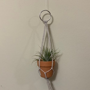 Mini Macramé-style White Air Plant Hanger