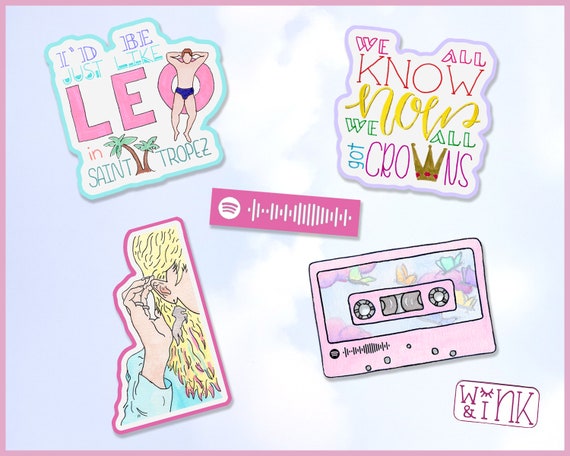 Pack of 50 or 25 High Quality Reusable Taylor Swift Stickers
