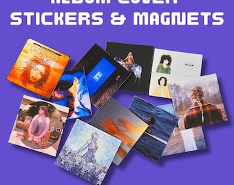 Custom Album Cover Stickers & Magnets, 2.5 inch Stickers or Magnet of Any Album