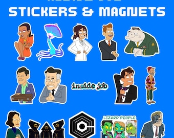 Juego de pegatinas e imanes de Inside Job