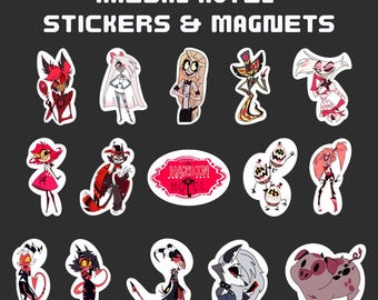 Set de pegatinas e imanes de Hazbin Hotel y Helluva Boss
