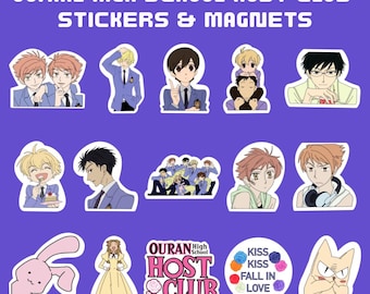 Juego de pegatinas e imanes del club anfitrión de la escuela secundaria Ouran