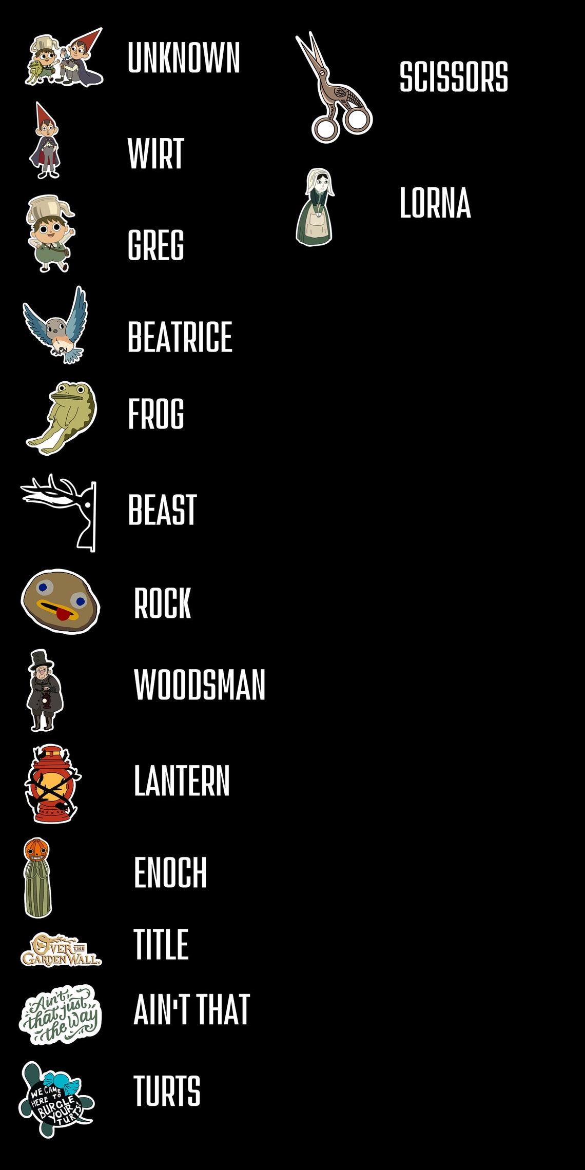 Over the Garden Wall Sticker Set Etsy