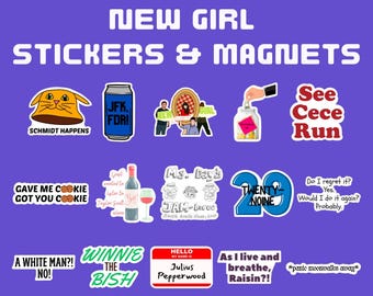Juego de pegatinas e imanes de New Girl