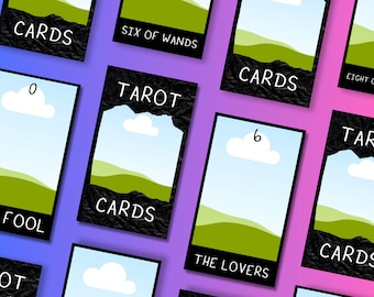 Cartas de tarot personalizadas imprimibles con bricolaje, baraja de cartas de tarot tradicional de 78 créala usted mismo