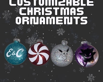 Adorno personalizado con purpurina • Adorno navideño personalizado con vinilo adhesivo • Decoración navideña hecha a mano
