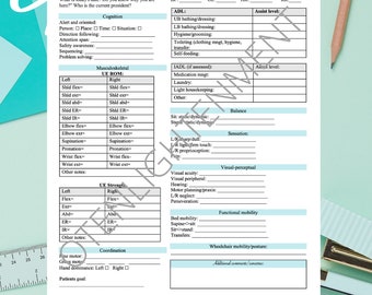 Digital Download Occupational Therapy Eval Template