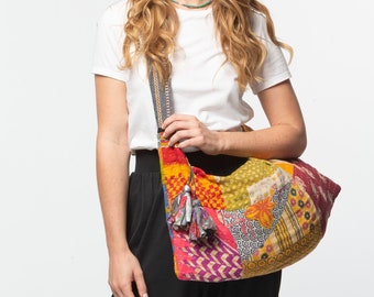 Up-Cycled Kantha Hobo Tote Bag - Assorted Colors