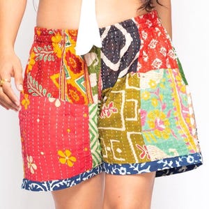 Baumwoll Patchwork Kantha Shorts , verschiedene Farben