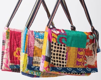 Up-Cycled Kantha Messenger Bag - Assorted Colors