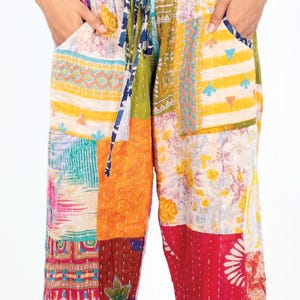 Cotton Patchwork Kantha Pants