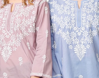 Tara Hand Embroidered Pastel Tunics