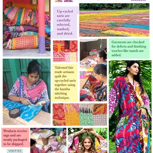 Patchwork Kantha Drawstring Backpack: Assorted Colors image 10