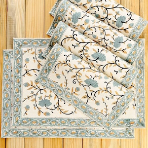Silver Floral Placemats, set of 6