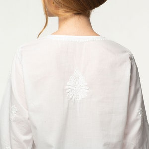 Tara White Embroidered Tunic image 3