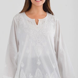 Saheli White Embroidered Tunic
