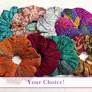 Chouchous élastiques en patchwork de soie Kantha : votre choix
