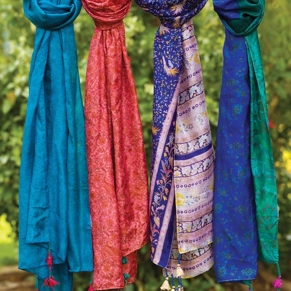 Recycled Silk Sari Scarves - Assorted Colors