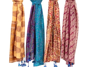 Up-Cycled Silk Sari Scarves: Assorted Colors
