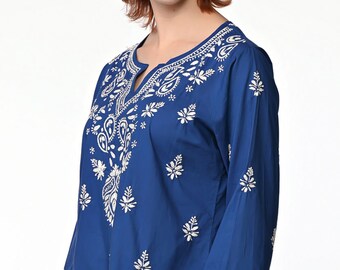 Saheli Navy Embroidered Tunics