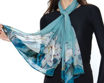 Blue Akira Lotus Scarf