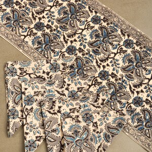 Set of 4 -Red Kalamkari Block Printed Cotton Table Napkins (18 x 18 in)
