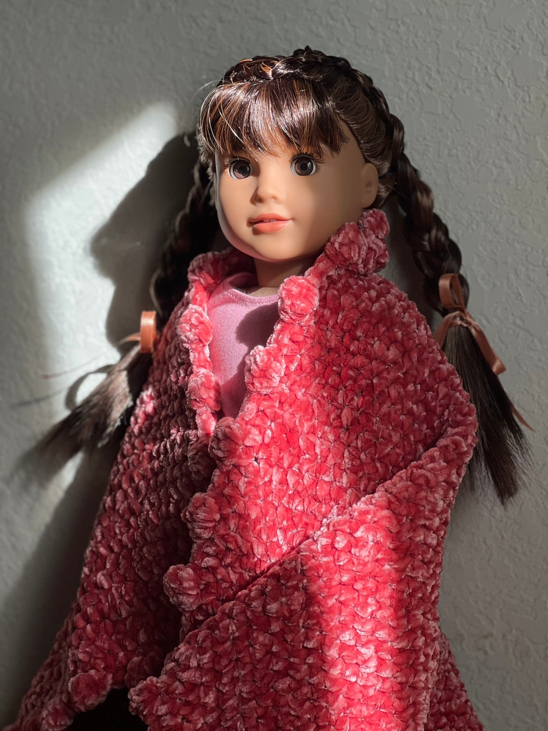 Pretty Pom Pom Blanket for 18 Inch Dolls Etsy