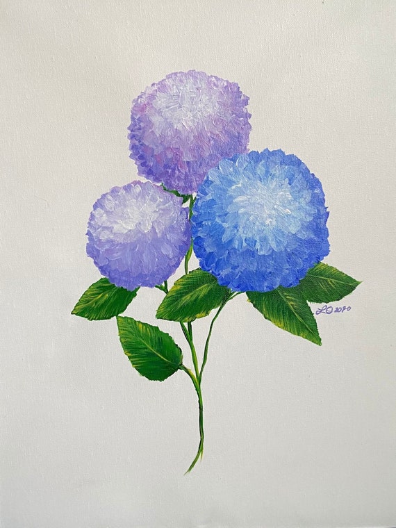 Image of Cotton candy hydrangea painting