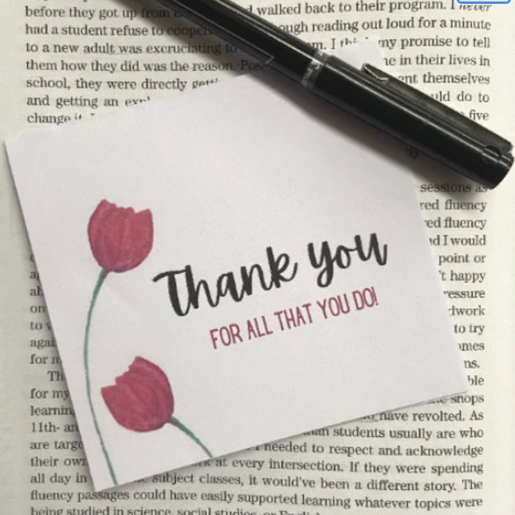 Watercolor Tulip Bookmark & Thank You Card Bundle (digital Download) - Etsy