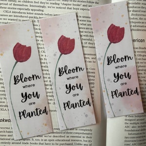 Paquete de tarjetas de agradecimiento con marcapáginas de tulipán en acuarela, para imprimir en casa, idea de regalo para mujeres, floral