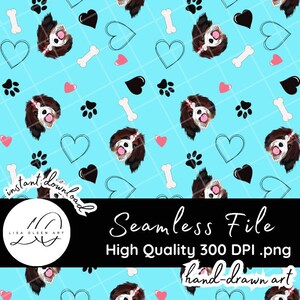 Shih Tzu Dog Seamless Design 300 DPI PNG Téléchargement instantané avec licence commerciale limitée pour les petites entreprises et les designers, POD, numérique
