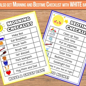 MORNING and BEDTIME CHECKLIST Printable | Morning and Bedtime Chore ...