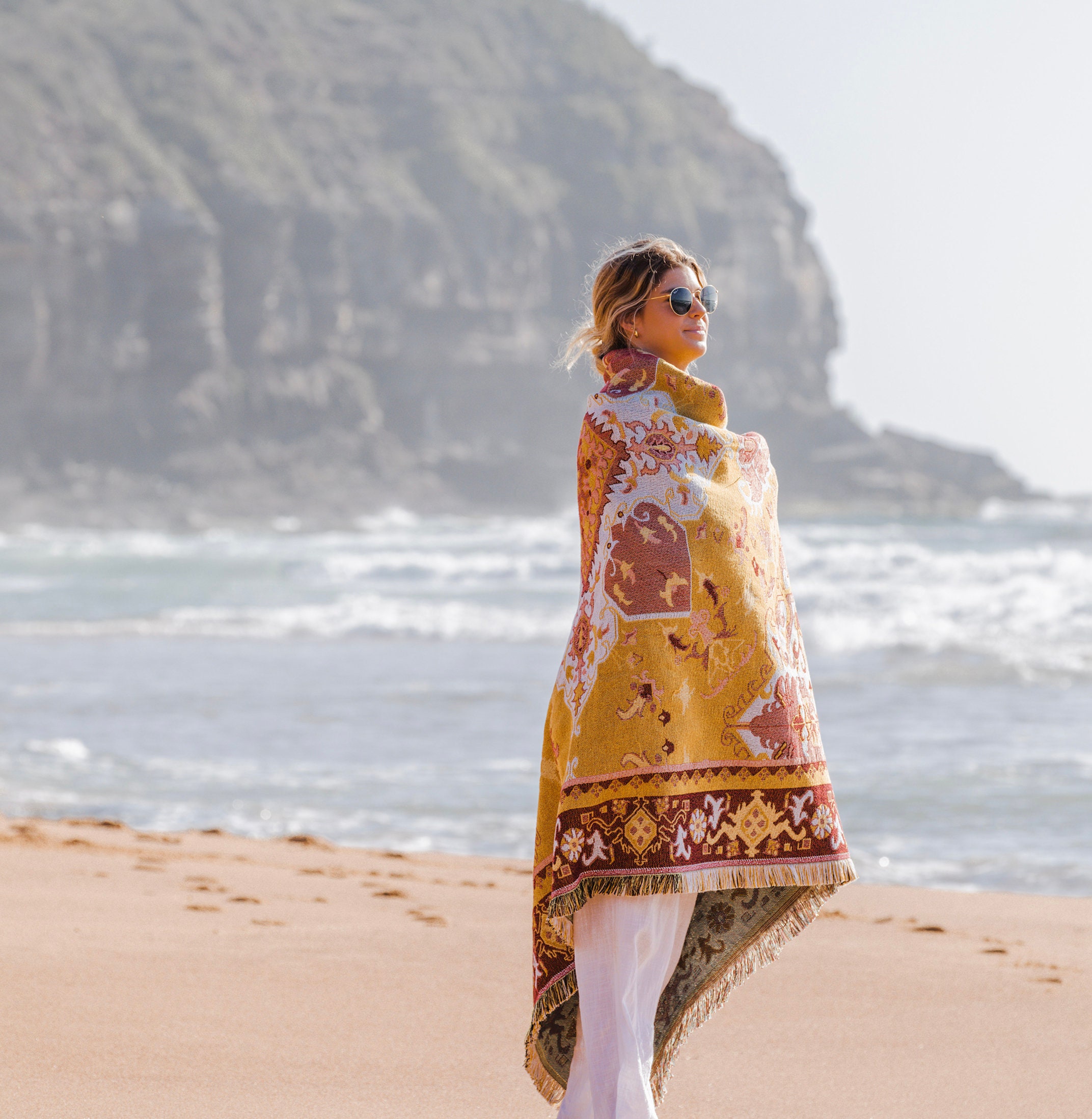 Golden Hour Luxury Boho Picnic Rug Picnic Blanket Woven Etsy