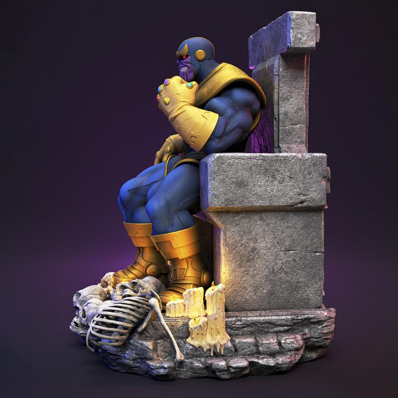 Op Thanos geïnspireerde STL | Klassieke titan schurkenbuste afbeelding 10