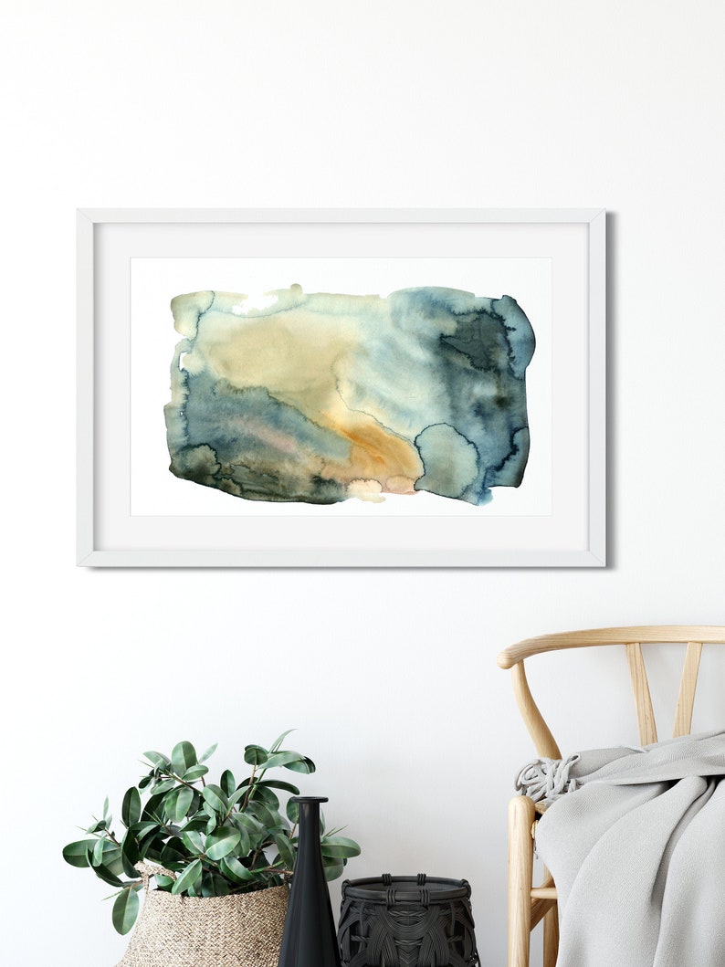 Blue Green Wall Art Prints Large Blue Abstract Wall Art Etsy