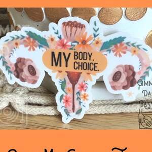 My Body, My Choice uterus sticker, pro-choice sticker, women&#39;s rights, tumbler sticker, stickers for causes, pro choice, Boho sticker