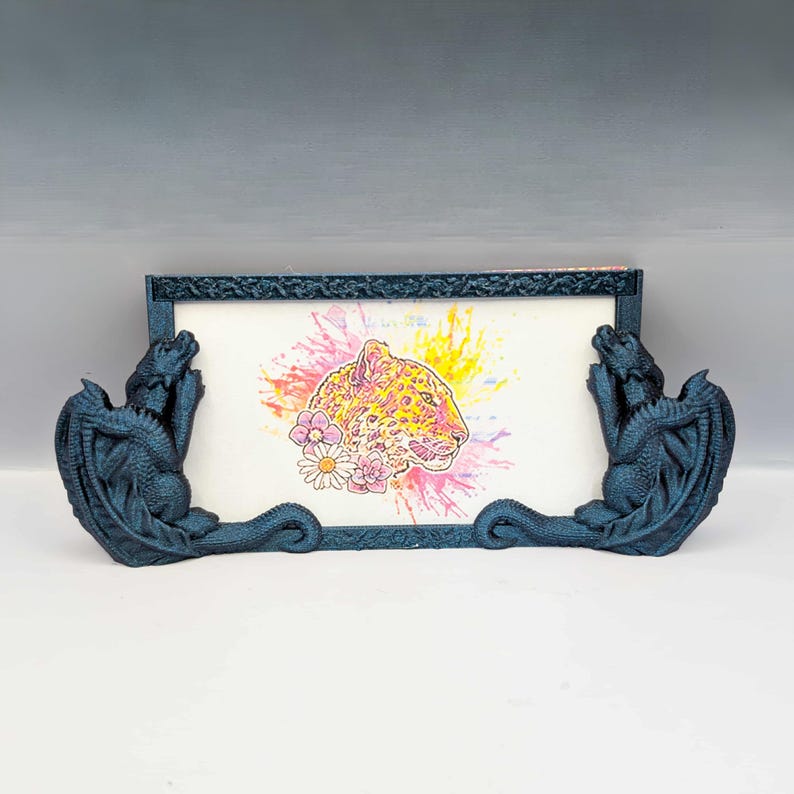 Dragon Picture Frame | 3D Printed Fantasy Photo Frame | Gothic Desk or ...