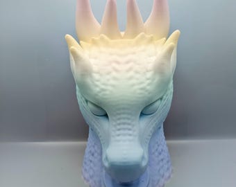 Dragon Bust Headset Holder Fantasy Gaming Headphone Stand Desk Decor