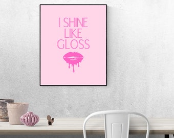 Girly Printable Wall Art, Large Pink wall art, Dorm Wall Art, Preppy Wall art