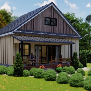 Custom 790 sq.ft Farmhouse plans | 2 Bed Room & 1 Bath room with free original CAD File