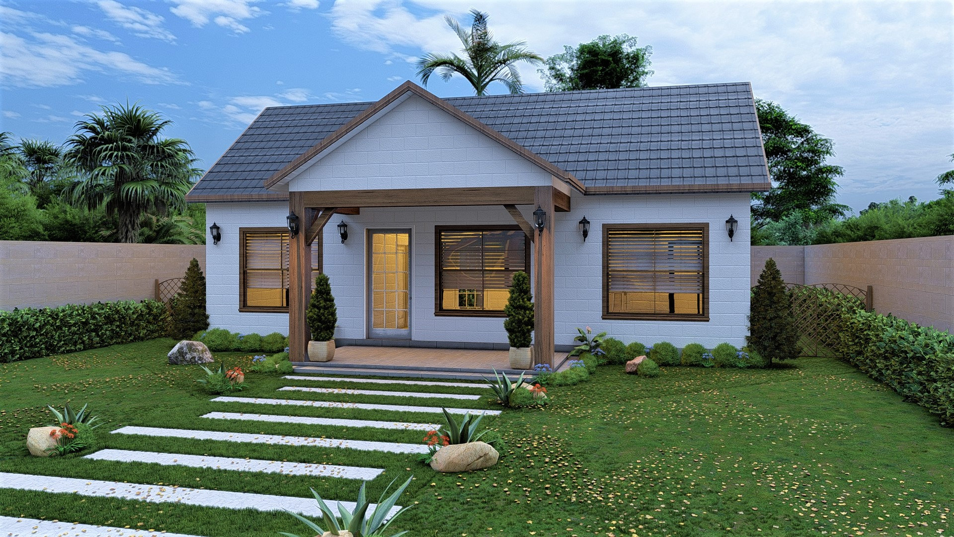 Modern House Plans 2 Bedroom & 2 Bathroom With Free Original - Etsy