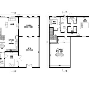 Custom House Plans 3 Bed & 2 Bath Room