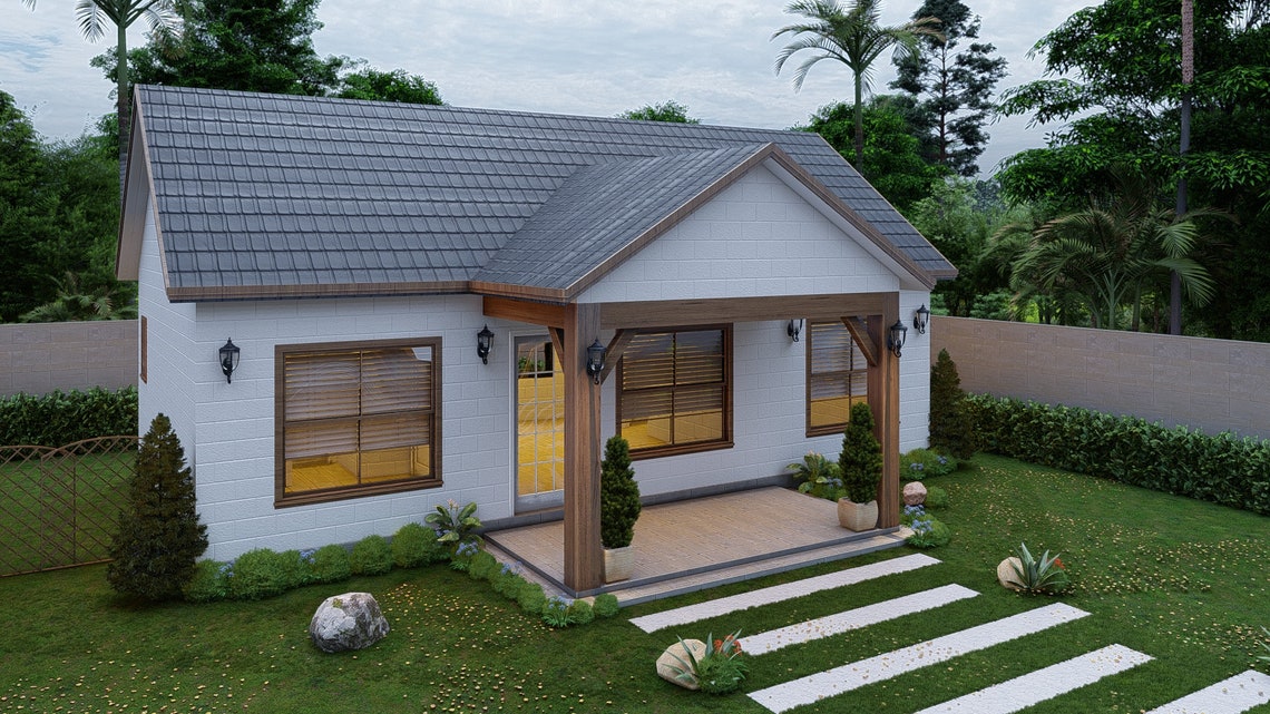 Modern House Plans 2 Bedroom & 2 Bathroom With Free Original - Etsy