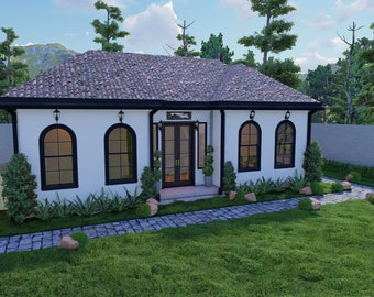 Custom Tiny House Plan 1 Bedroom & 1 Bathroom  With Free Original CAD File