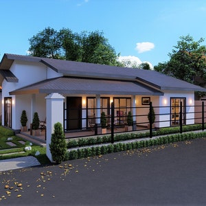 Modern House Plans | 3 Bedroom & 1 Bathroom With Free Original CAD File