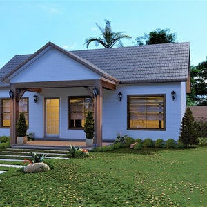 Modern House Plans | 2 Bedroom & 2  Bathroom With Free Original CAD File