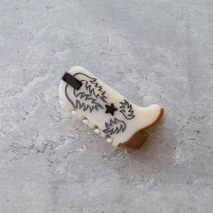 Cowgirl-Stiefel-Haarspange, Haarkralle, Cowboy-Boot-Haarspange, Western-Boot-Haarkralle, Cowprint-Haarspangenkralle