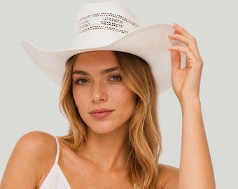 High Noon Wide Brim Straw Cowboy Hat | Women’s Classic Western Hat