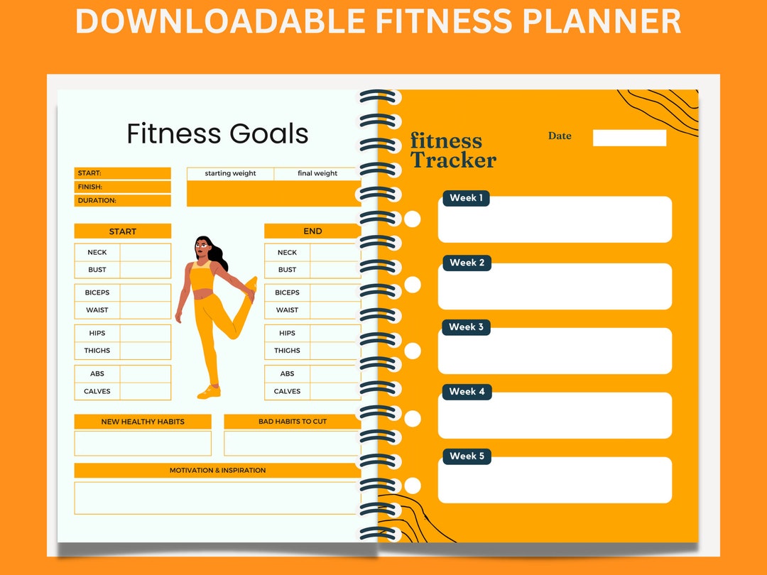 Fitness Goal Planner Workout Planner Printable Workout Etsy